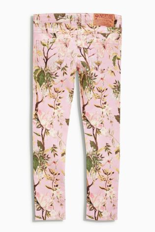 Pink Floral Skinny Jeans (3-16yrs)